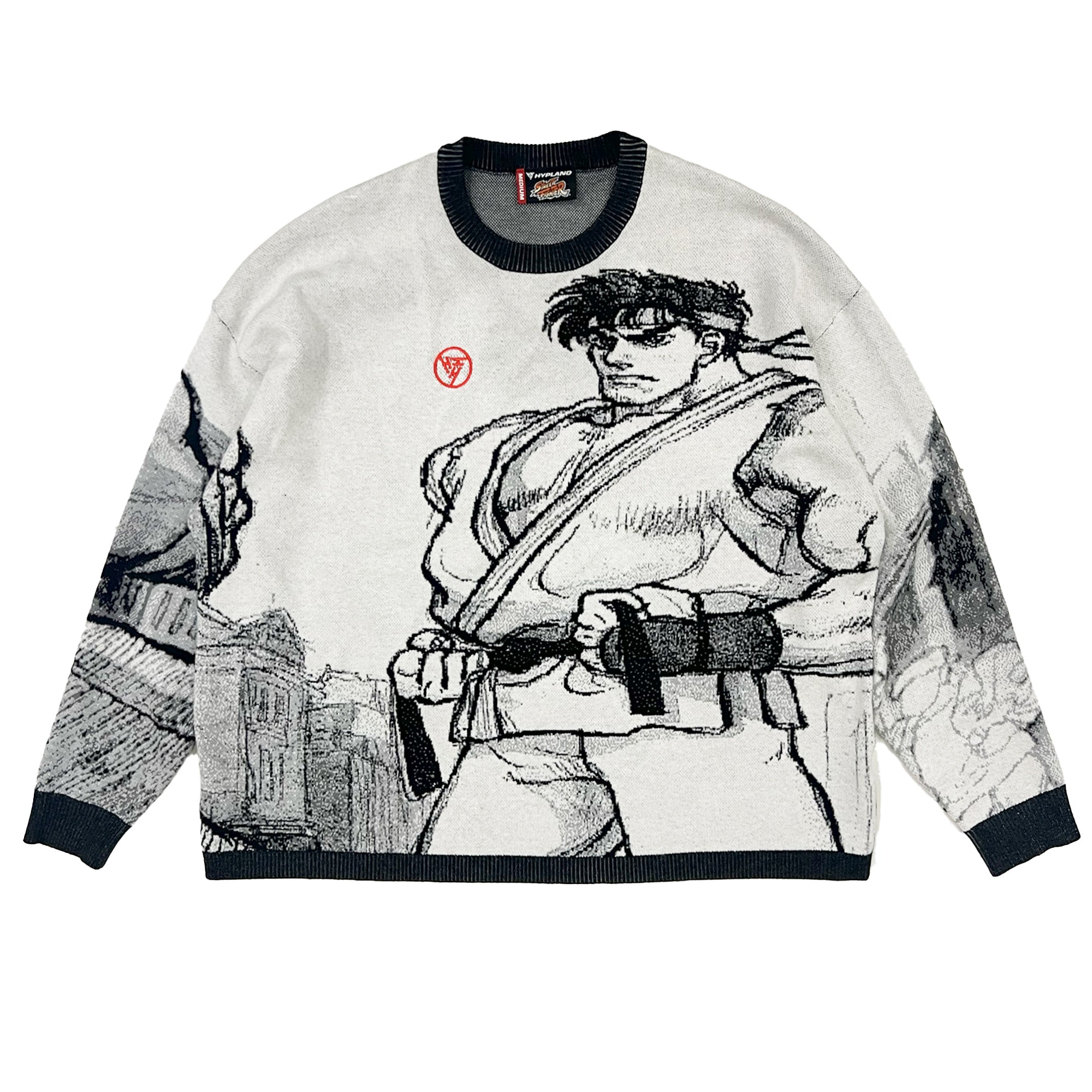 STREET FIGHTER RYU CROPPED SWEATER (WHITE) – Hypland