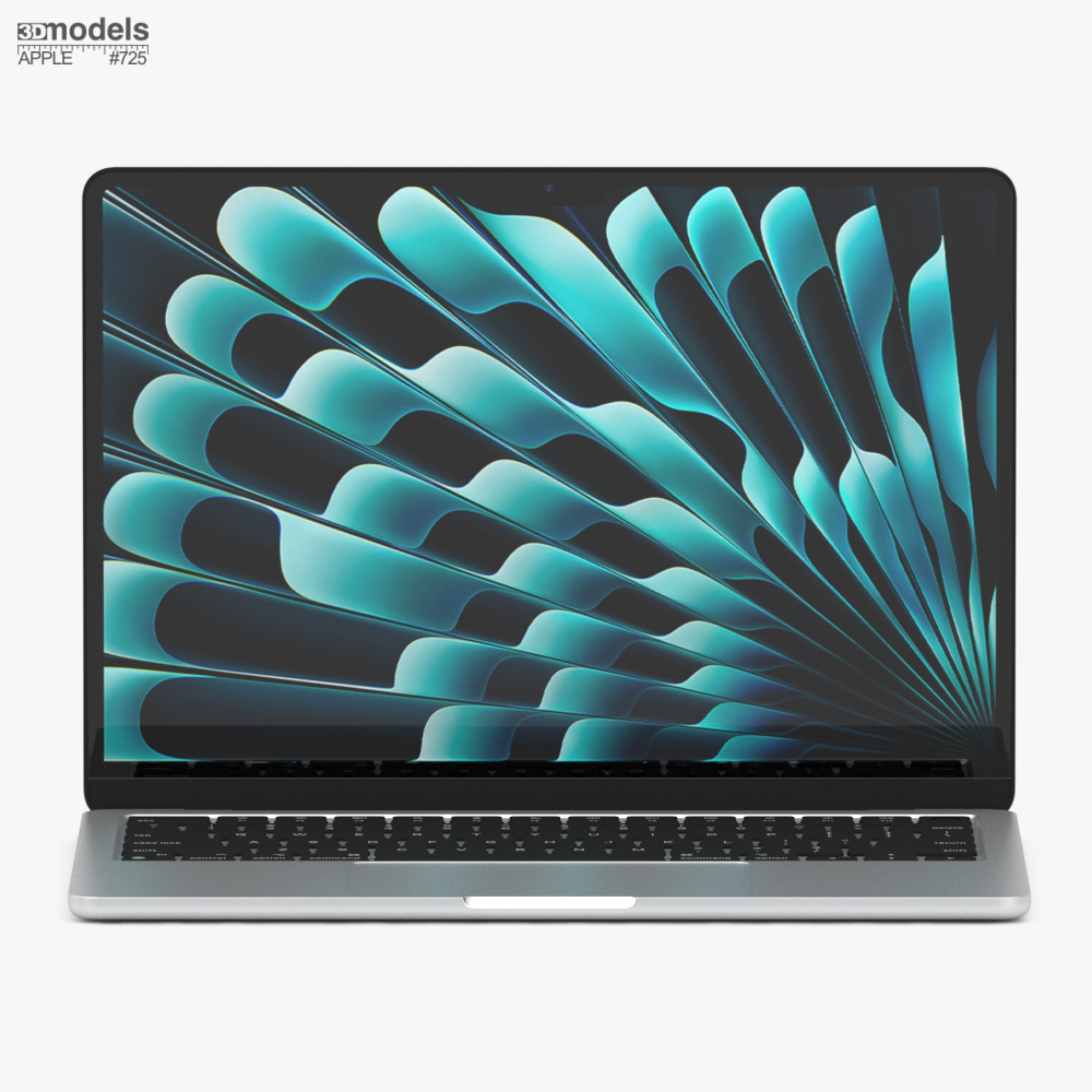 Apple MacBook Air 13 inch M4 2025 Silver 3D model - Download