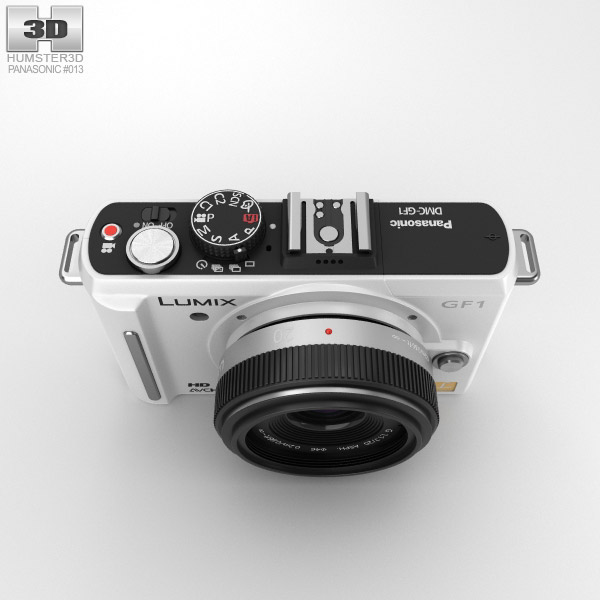 Panasonic Lumix DMC-GF1 White 3D model - Download Photo camera on