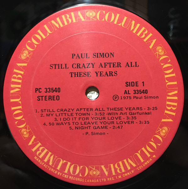Paul Simon - Still Crazy After All These Years | Columbia (PC 33540)