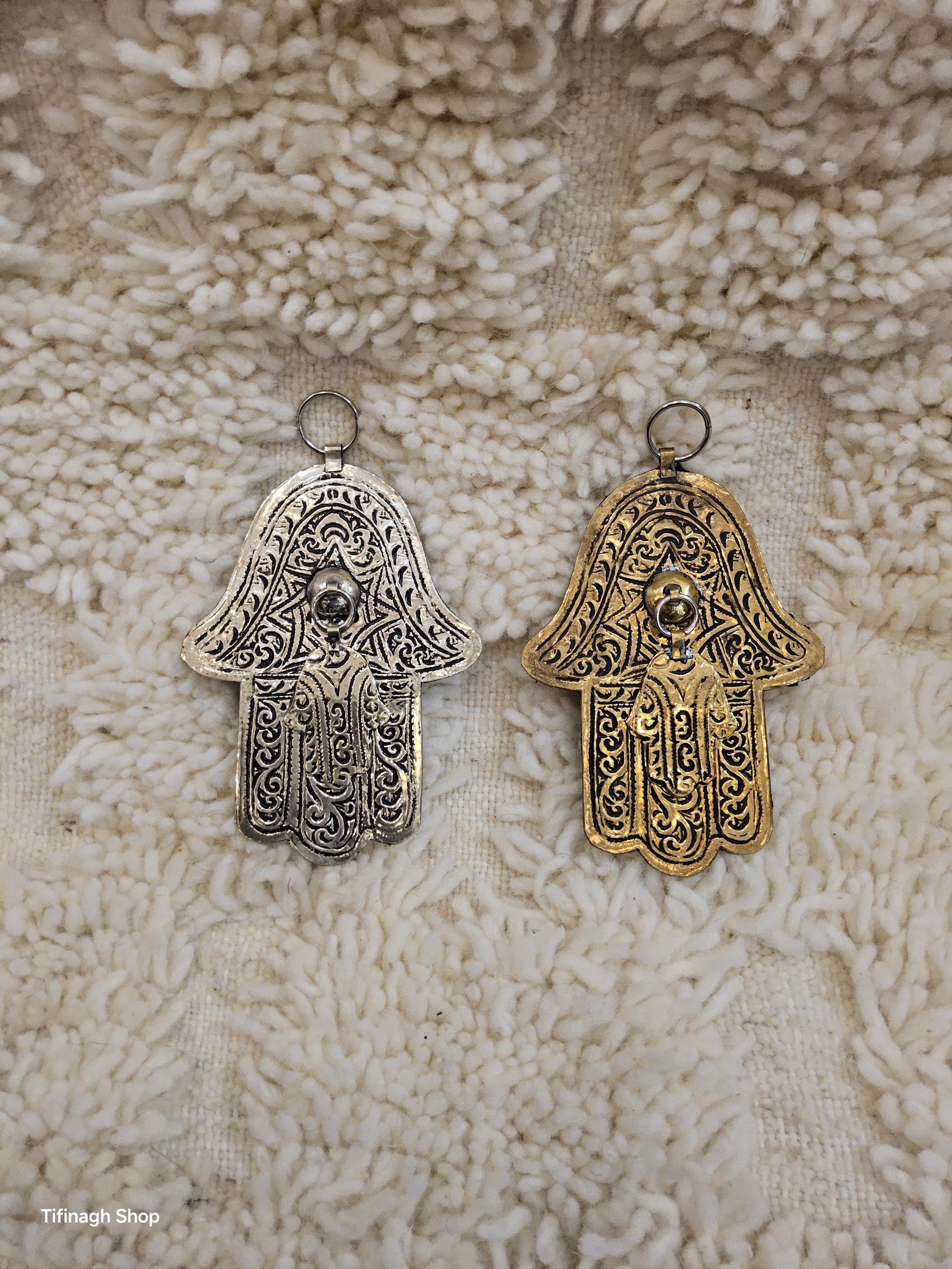 手作りハムサ ファティマの手 | 9x13cm | 金属製 | モロッコの守護の