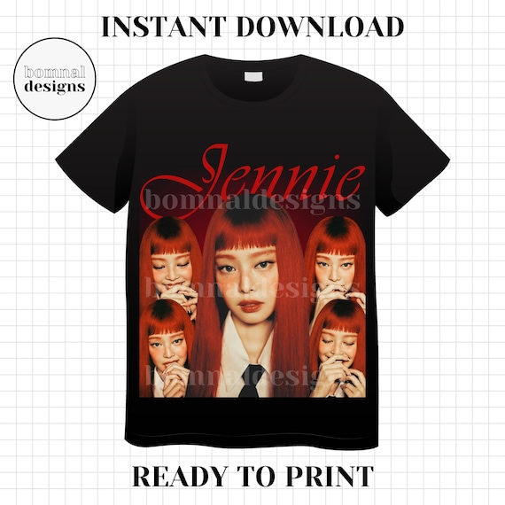 Blackpink Kim Jennie Ruby Bootleg T-shirt PNG | Blink K-pop Fan