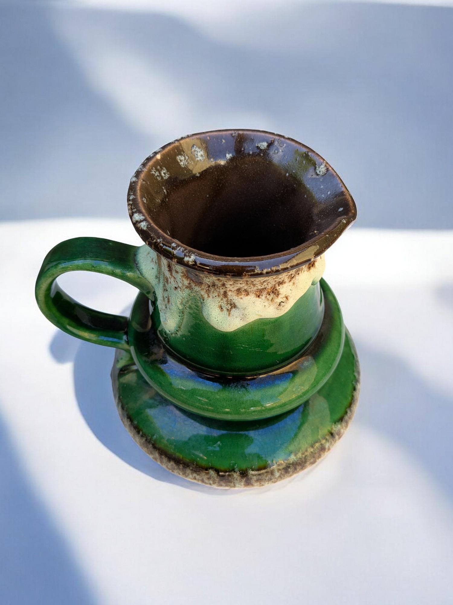 Jopeko Fat Lavaセラミック水差し、ヴィンテージ西ドイツ製花瓶、溶岩