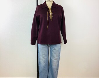 Vintage 1950s LACE UP Melton Wool Pull Over Shirt - Etsy