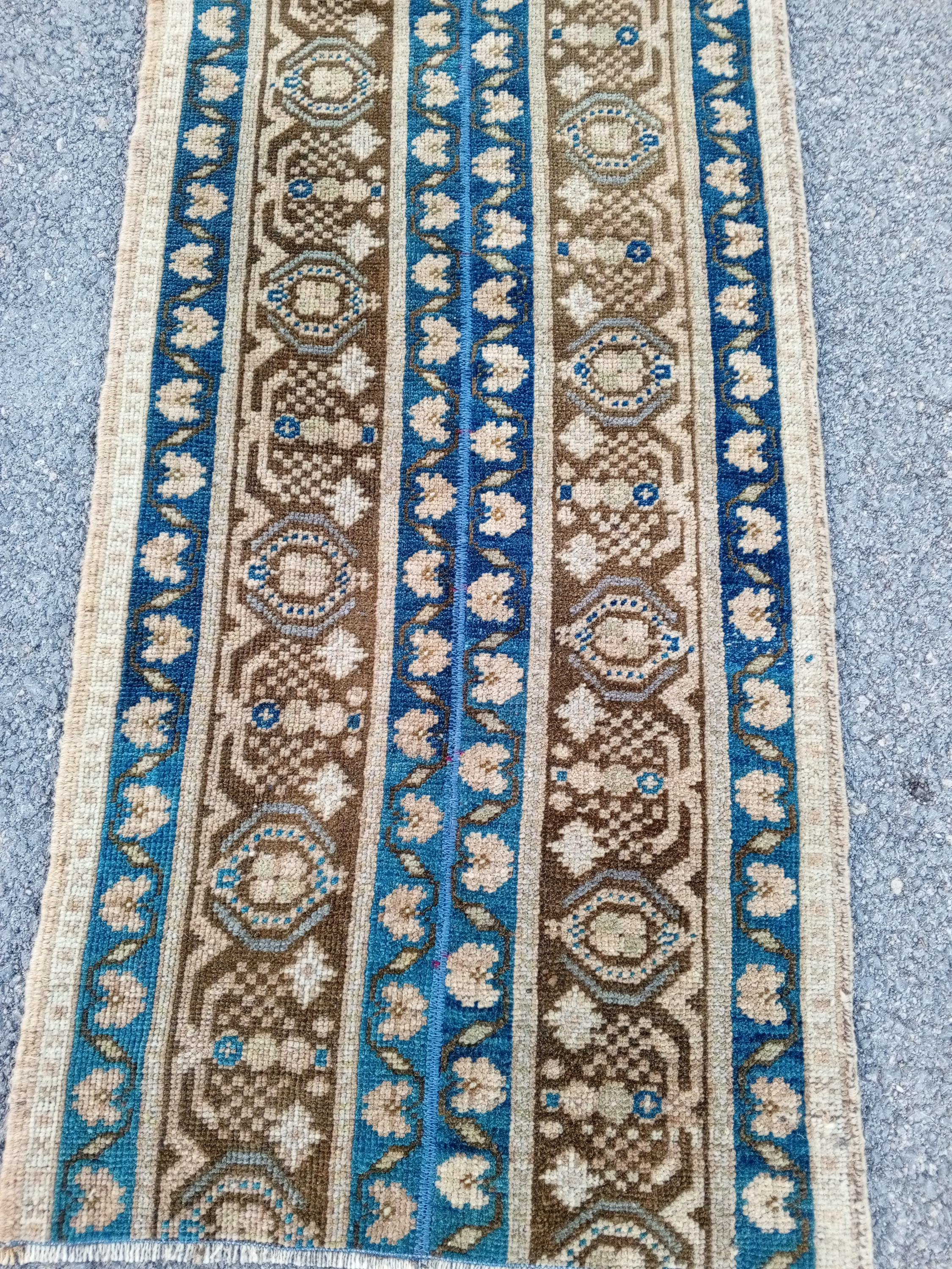 ヴィンテージトルコランナーラグ：パッチワーク廊下敷きラグ（1.11x6.8