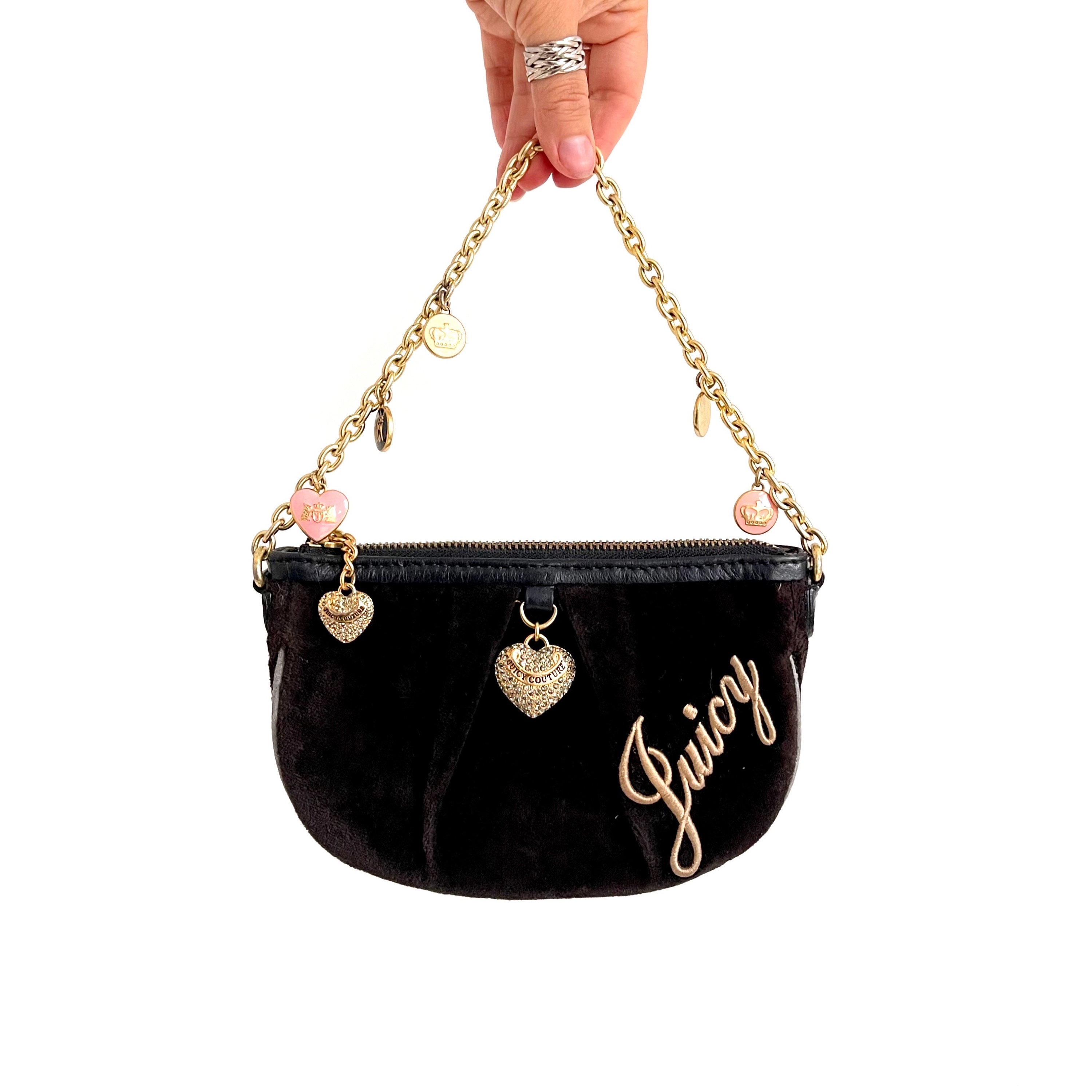 Y2K Vintage JUICY COUTURE mini borsa scintillante / piccola borsa