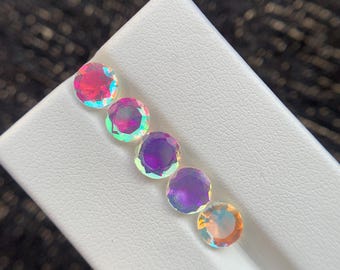 チタンオーラクォーツクリスタル - レインボーフレイムオーラ