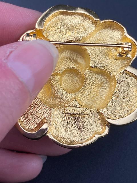 Vintage Christian Dior Camellia Flower Brooch - Etsy