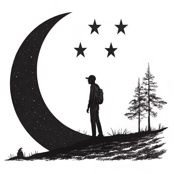 Crescent Moon Vector Art: SVG, PNG Cut Files (digital Download) - Etsy