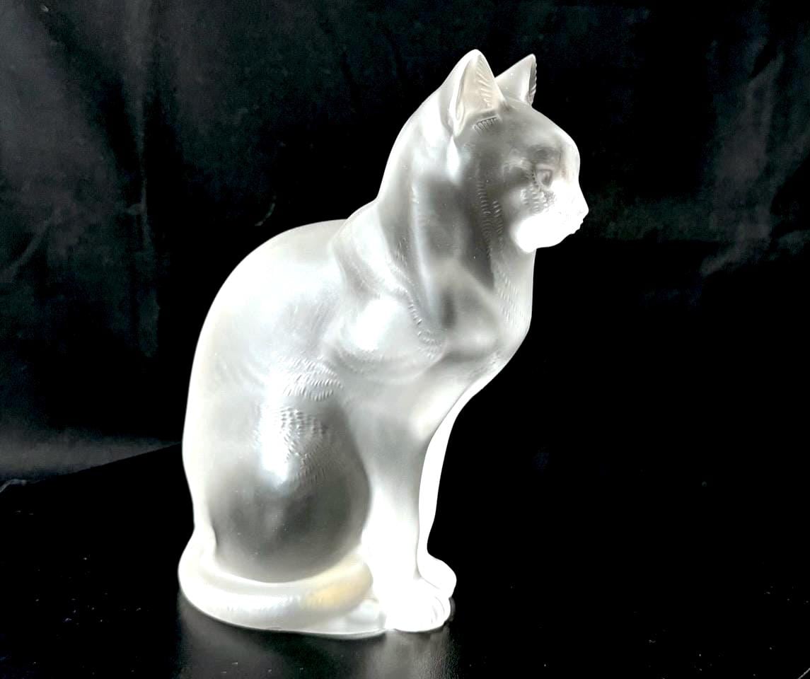 Lalique Crystal Chat Assis Sculpture of a Cat Vintage. - Etsy