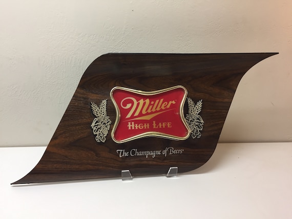 Vintage Lighted Miller High Life Beer Sign, Called Wall Wave or