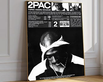 2 PAC Shakur Vintage Xtra Large Subway Size Poster West Coast Hip