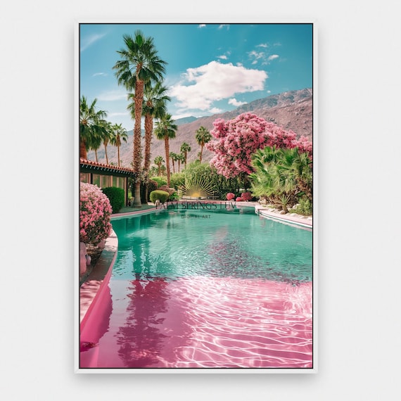 Palm Springs Pool Print: Mid Century Modern Desert Decor (digital