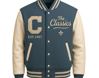 Purple & Cream Varsity Jacket: Embroidered Wool Blend Letterman - Etsy