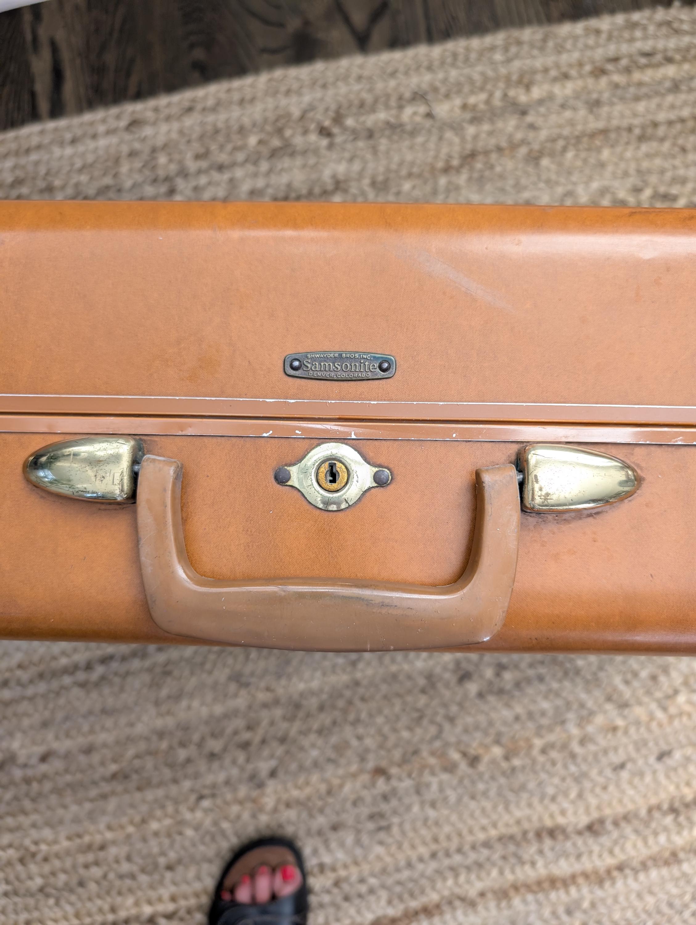 Vintage brown samsonite suitcase - Etsy 日本