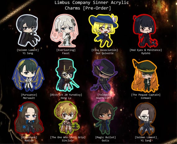 Limbus Company Sinners Set B - Identity and EGO Acrylic Charms - Etsy