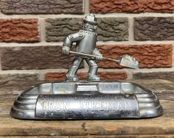 Vintage IRON FIREMAN ASHTRAY Circa 1930's A.C. Rehberger/ Chicago