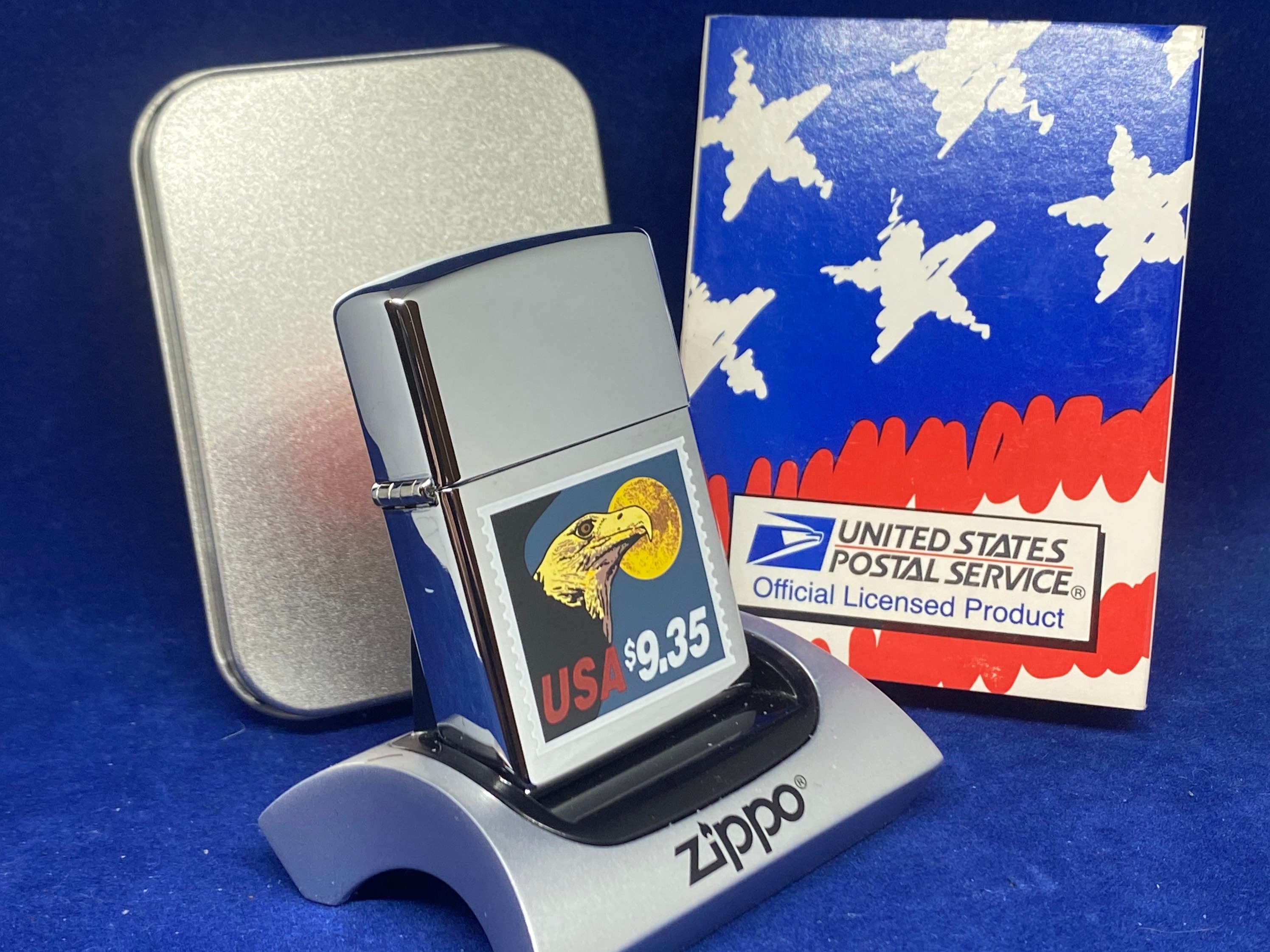 1997 Zippo United States Postal Service Eagle Stamp With Original