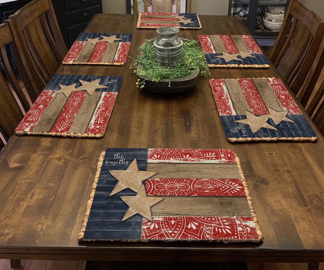 デジタルファイル 素朴な木製アメリカ国旗長方形カッティングボード