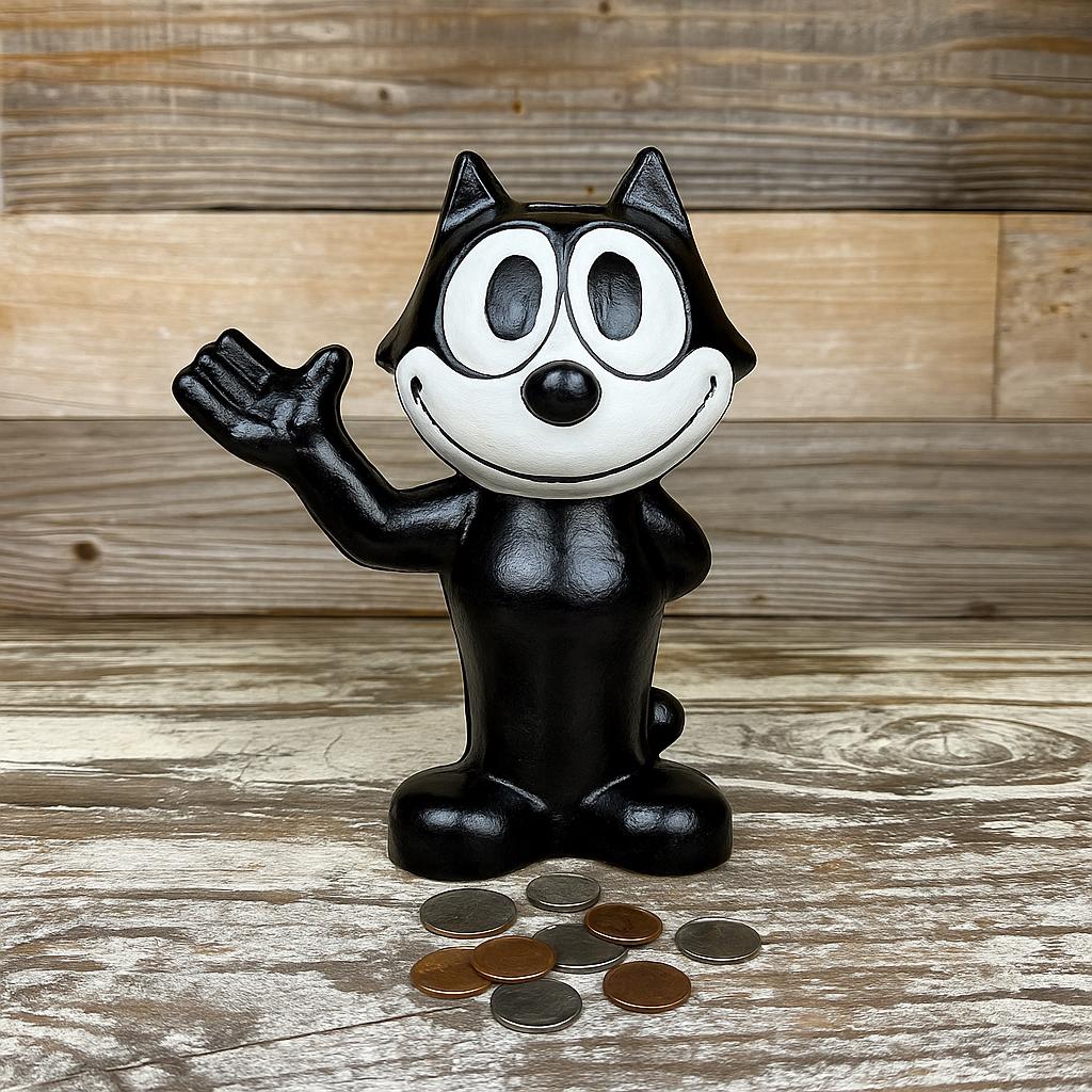 Vintage Felix the Cat Cast Iron Coin Bank: Retro Cartoon Decor - Etsy