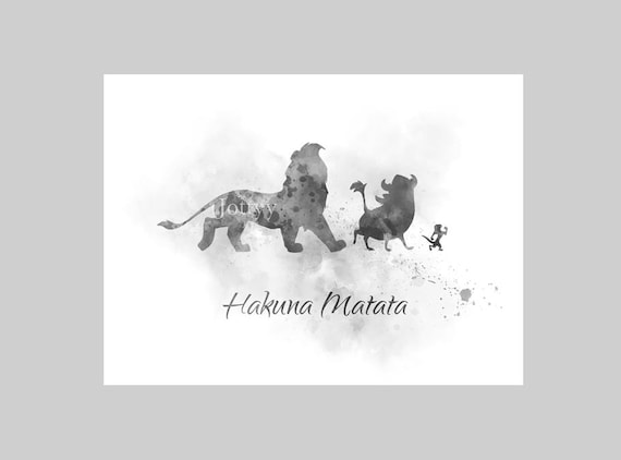 ライオンキングの名言アートプリント ハクナ・マタタ、子供部屋