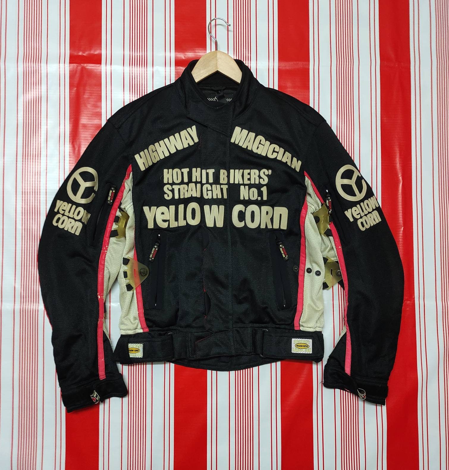 Vintage Yellow Corn Racing Jacket Motorsport Equipment Big Logo