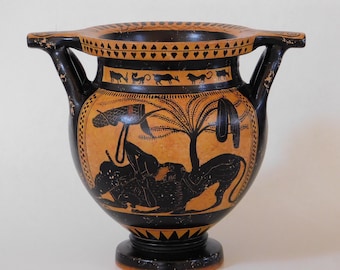 送料無料・蔵出し】古代ギリシャ 花瓶 黒絵式陶器 ギリシャ陶器 送料