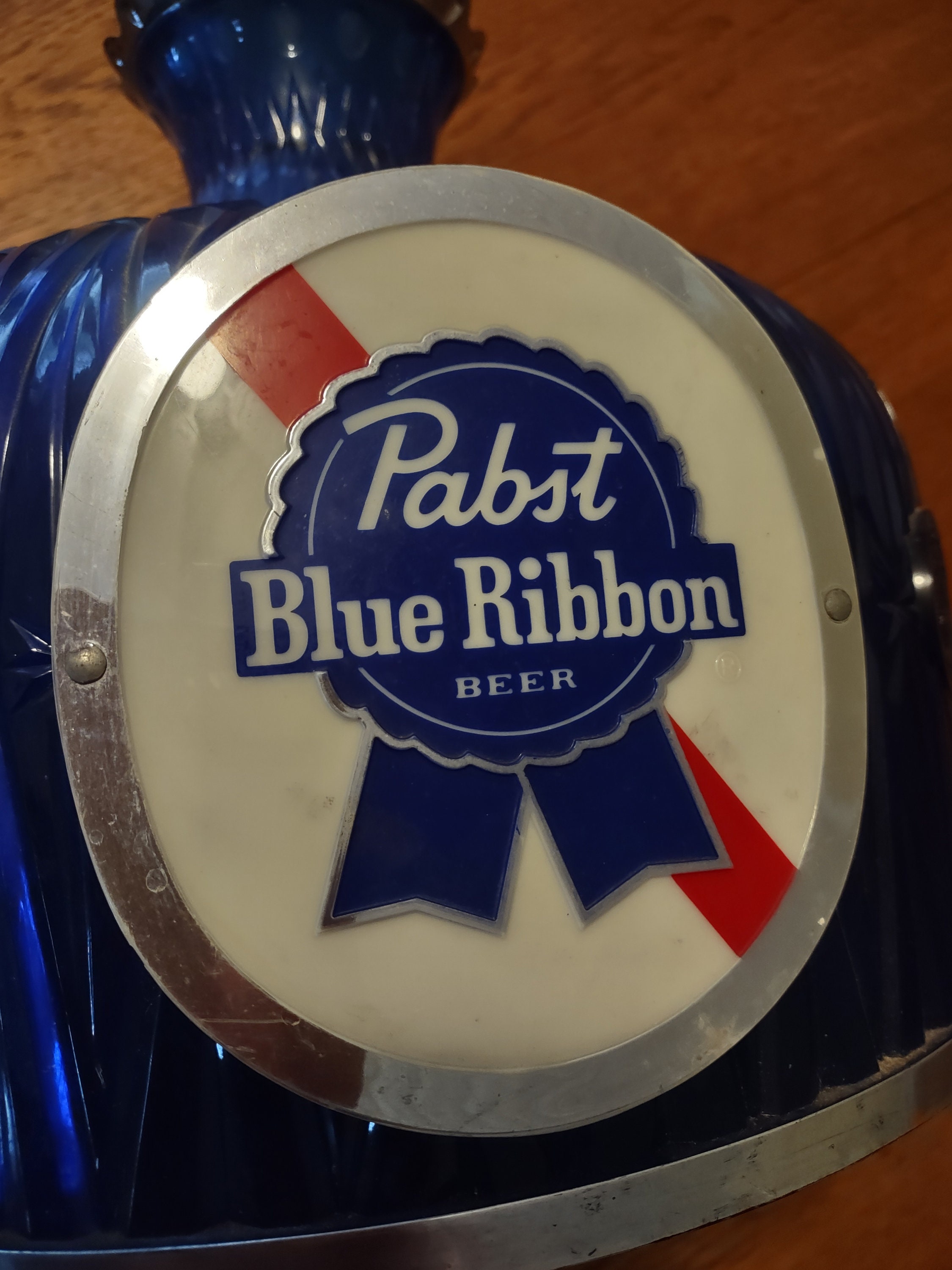 Pabst Blue Ribbon Beer Shade,hanging Advertisement,missing Light