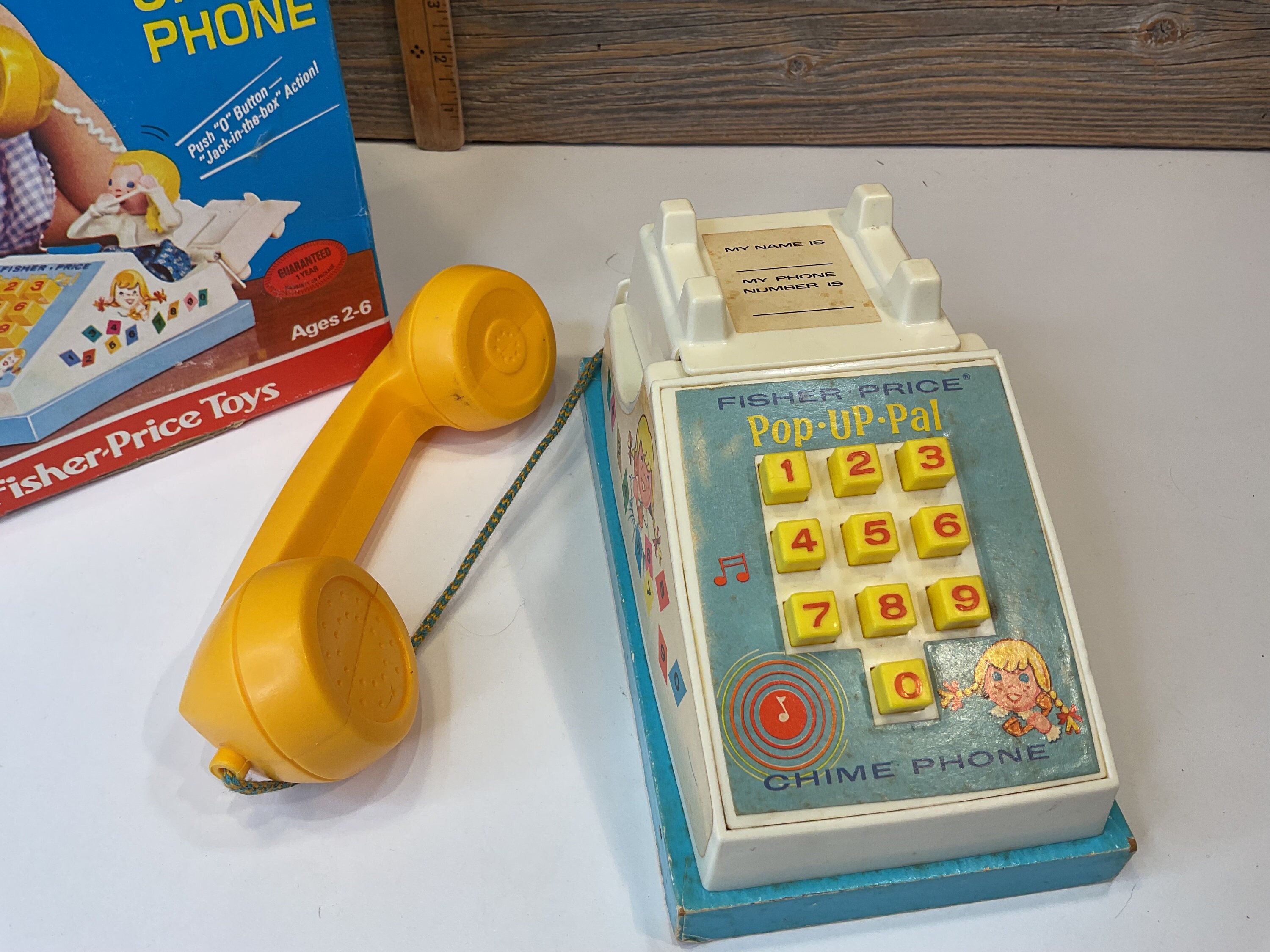 Vintage Fisher Price Po-up-pal Chime Phone 1968 - Etsy