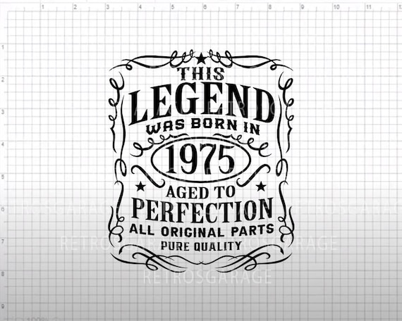 1975 Birthday Legend SVG PNG: Vintage Aged Perfection Cut File - Etsy