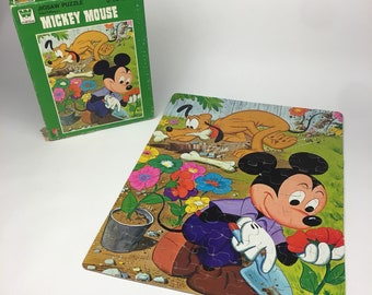 Vintage Puzzle, Walt Disney, Mickey Mouse, Gardening - Etsy
