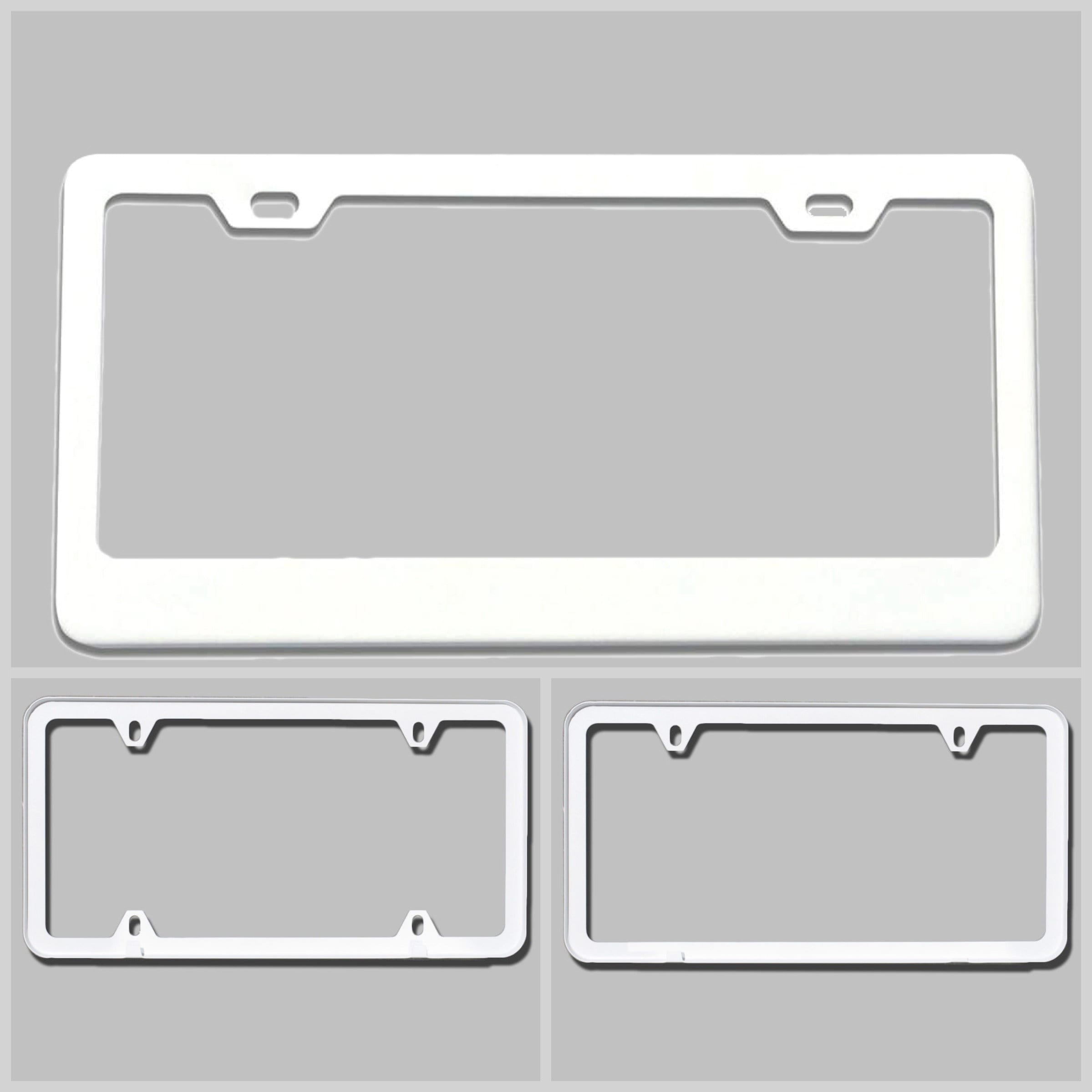 Powder Coated Matte White Stainless Steel License Plate Frame
