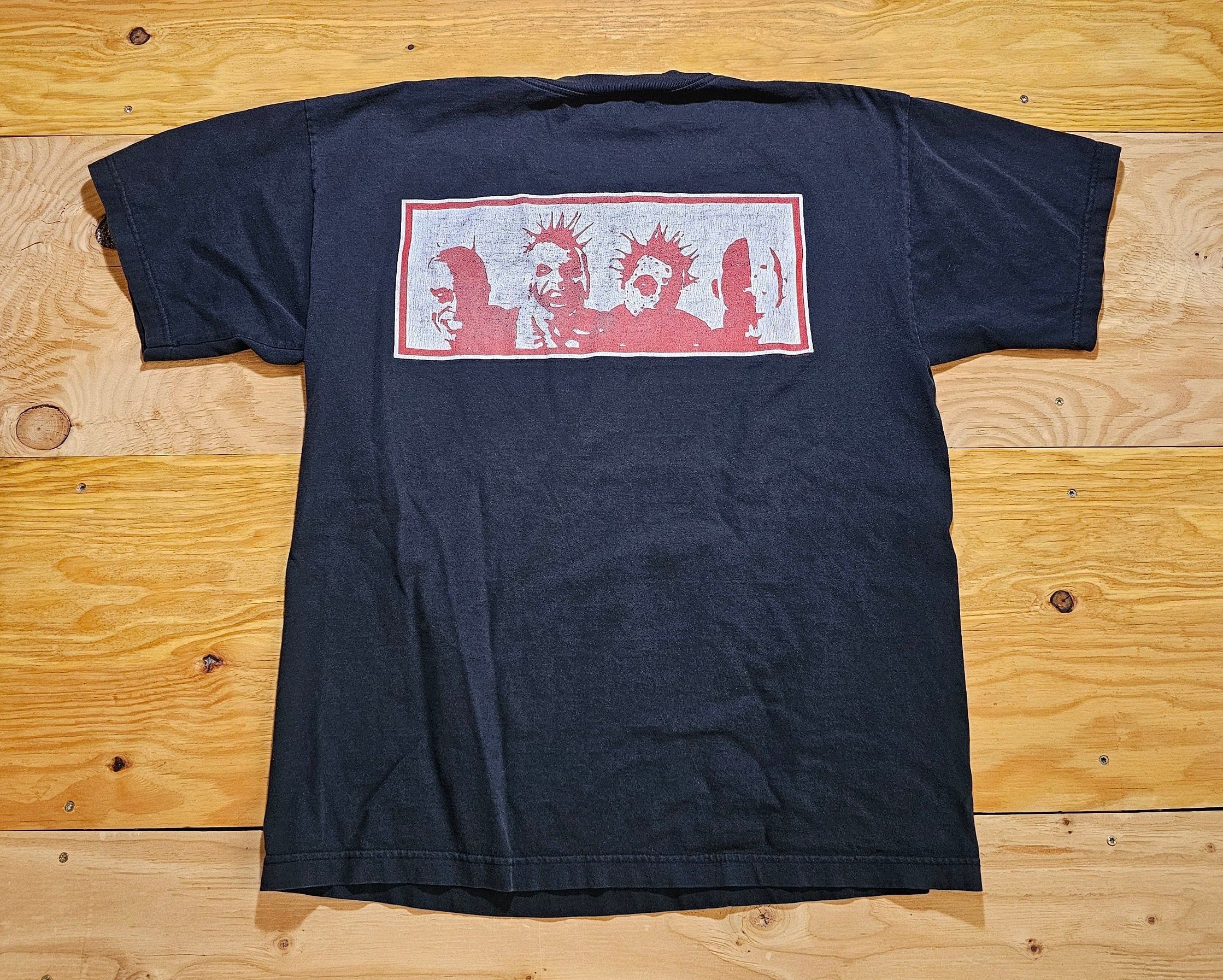 Vintage Mudvayne Rock Band T-shirt Double Sided Graphic Black Red