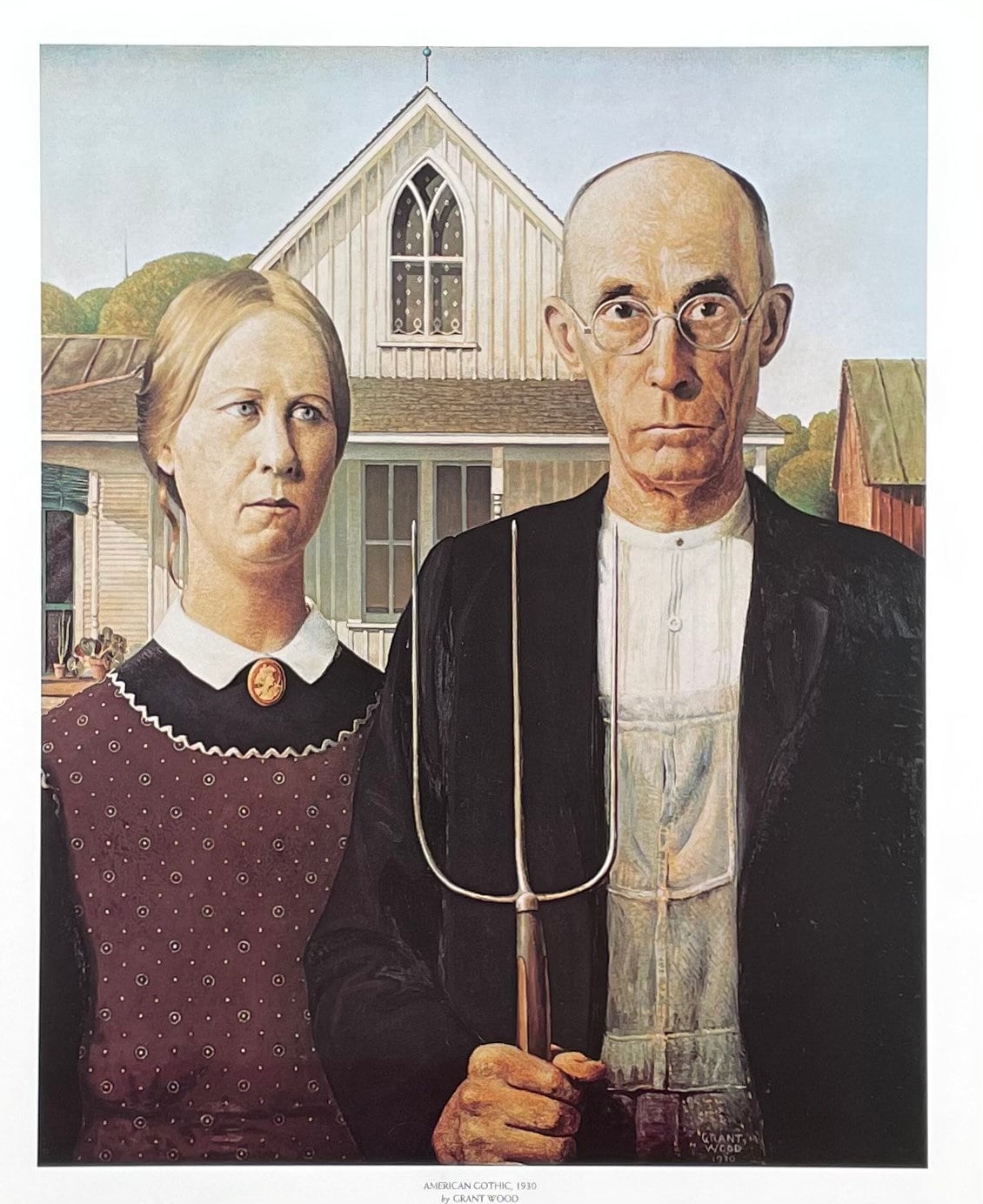 グラント・ウッド展ポスター - アメリカン・ゴシック、1930年 - 美術館