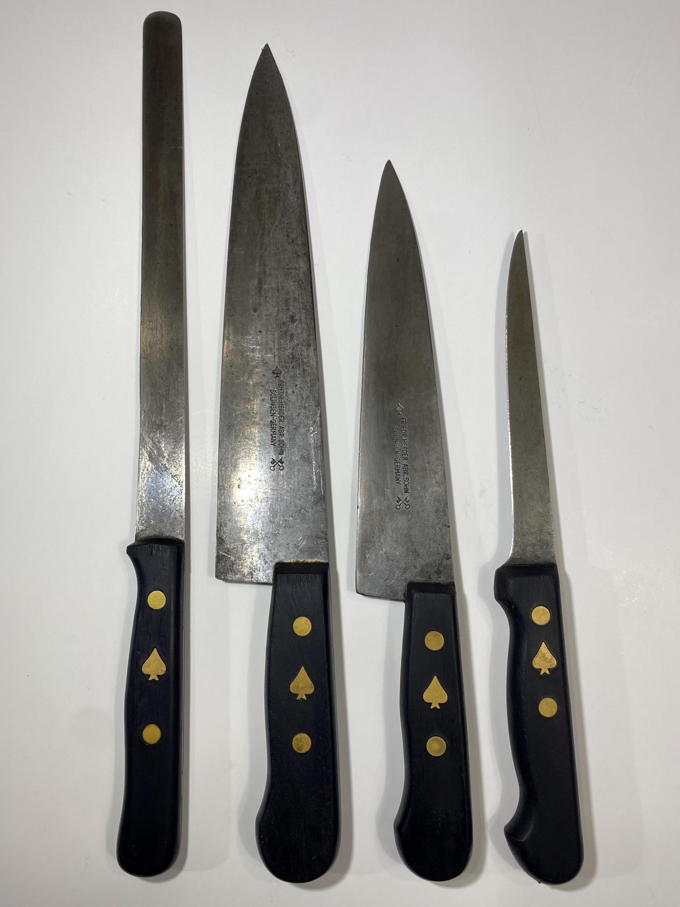 Friedr Herder Abr Sohn Solingen Germany Vintage Kitchen Knife Set