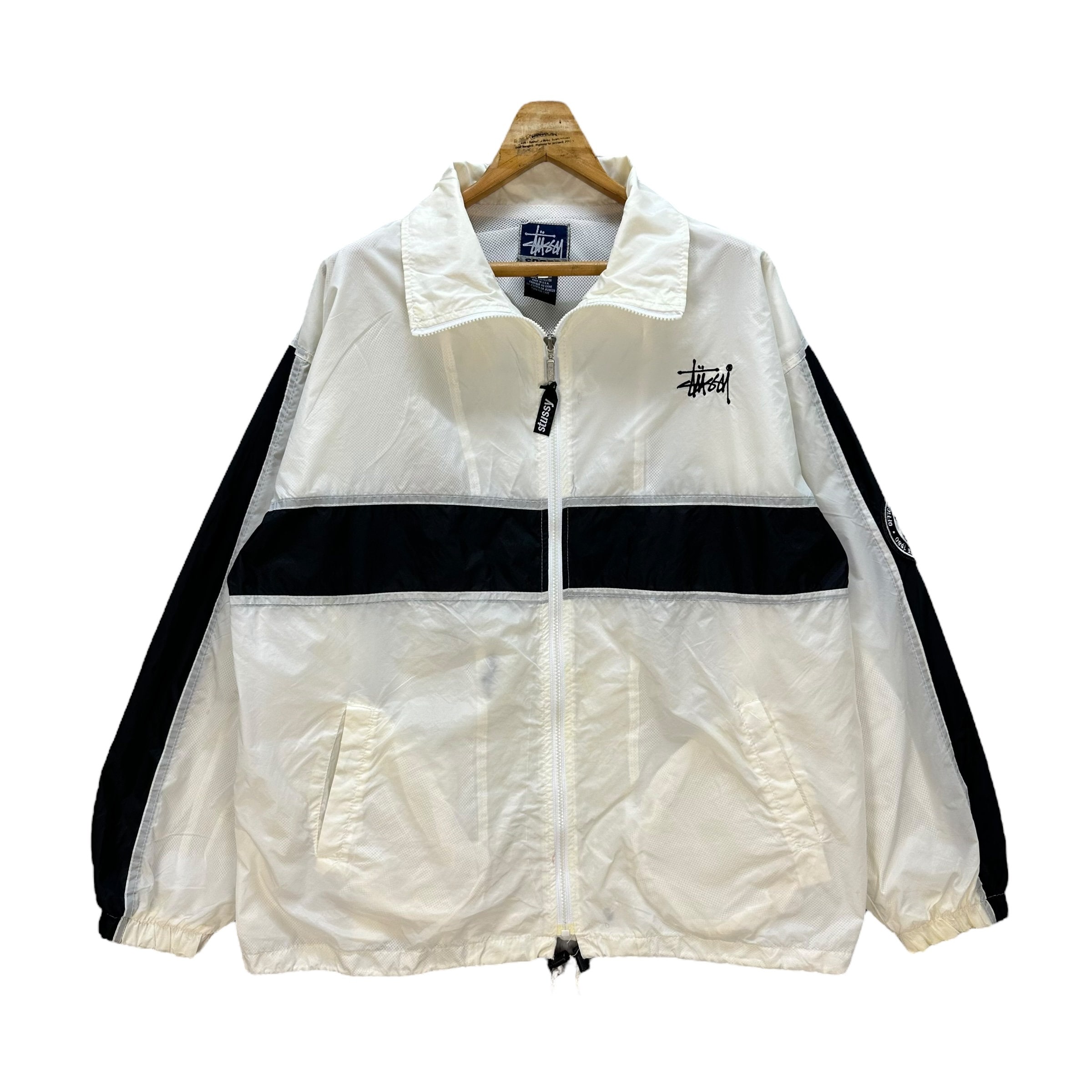 Vintage STUSSY SPORT Made in USA Embroidery Big Logo on Back