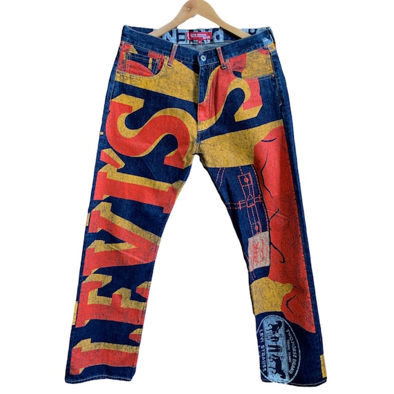 Junya Watanabe X Levi's AD2018 Painted Banner Selvedge Jeans - Etsy