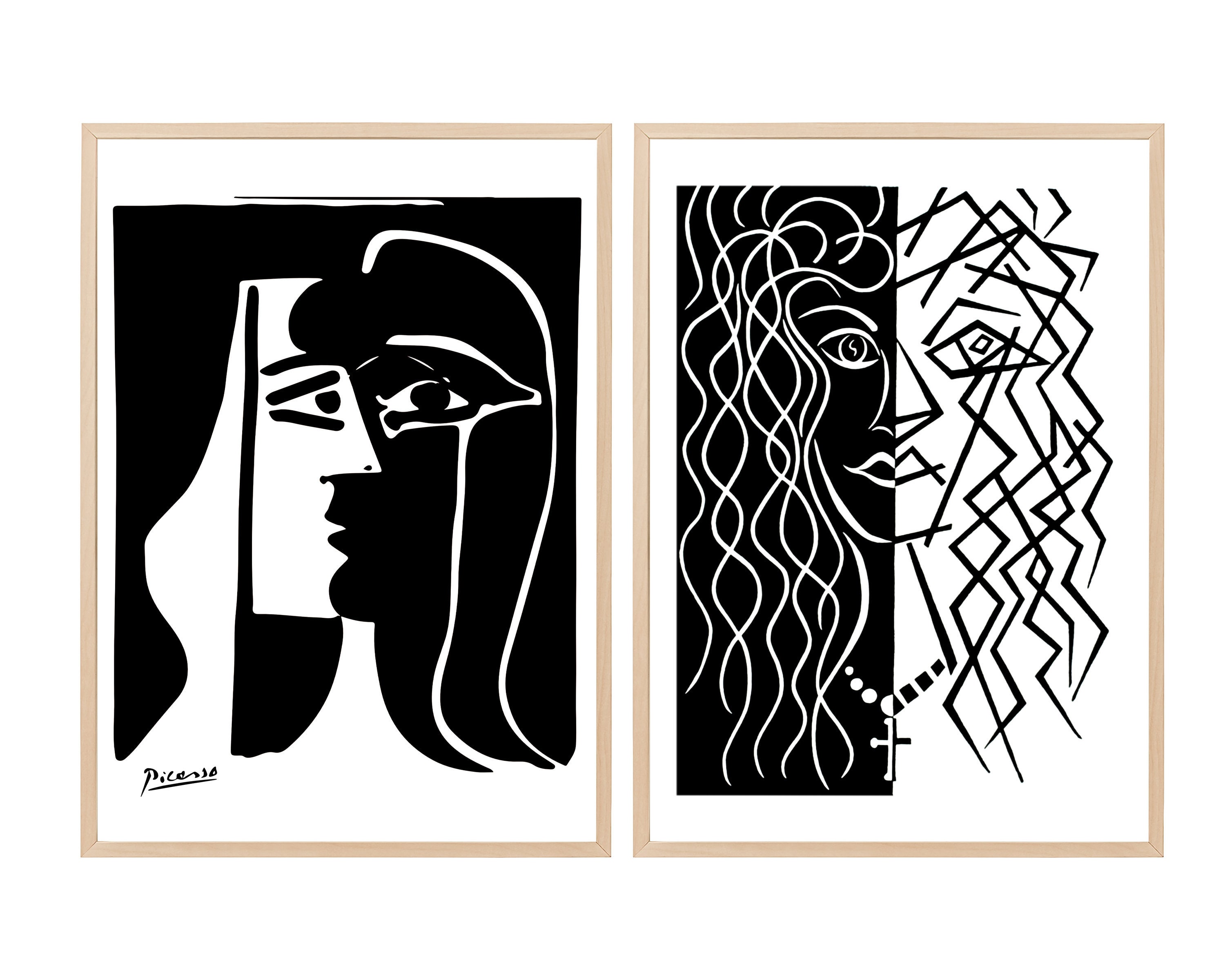 Matisse and Picasso Art Prints, Minimalist Scandinavian Decor (set