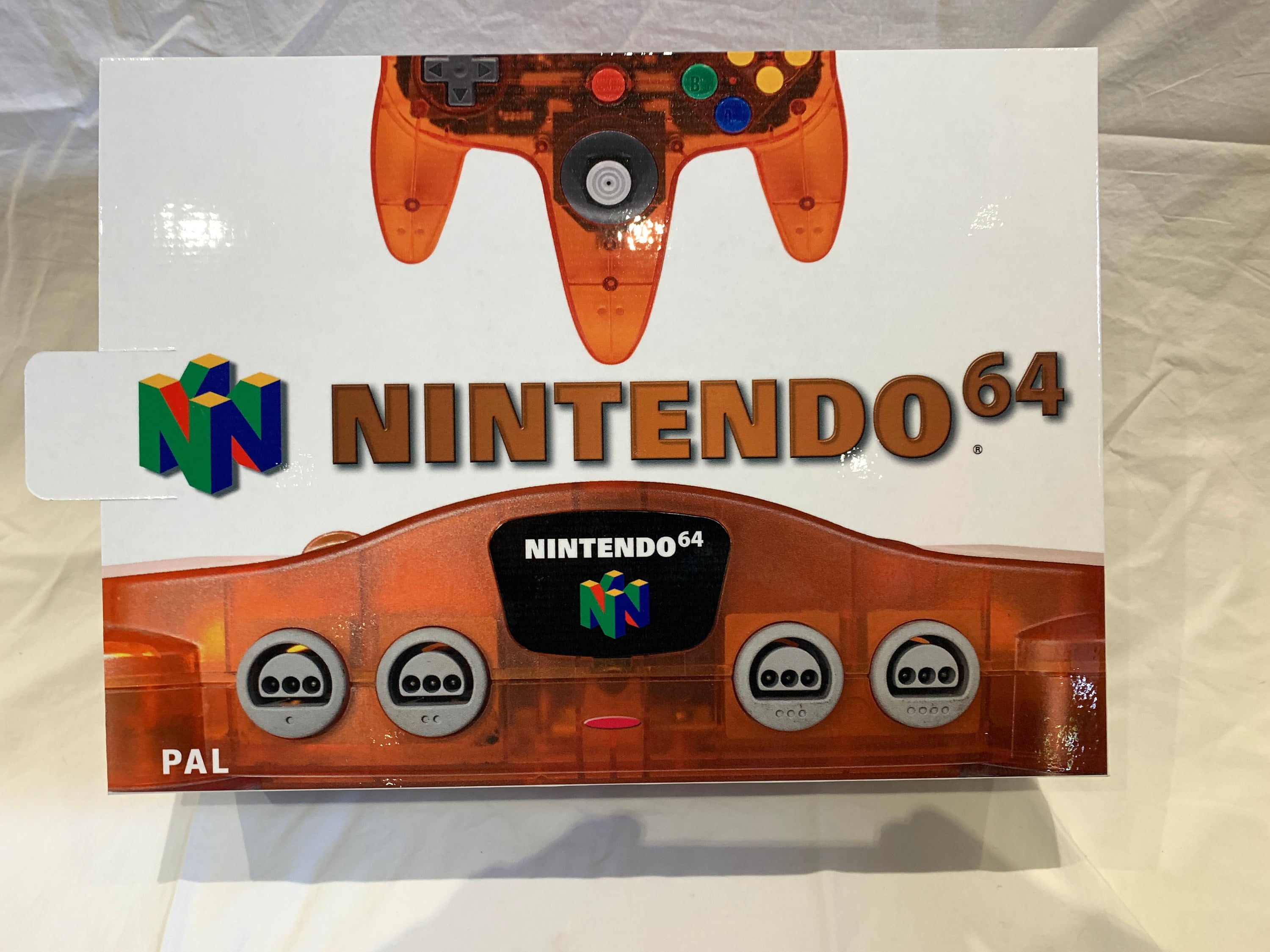 N64 Fire Orange Funtastic EMPTY CONSOLE BOX for Nintendo 64