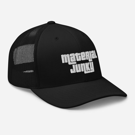 Material Junky Embroidered Trucker Hat- Y2K Trucker Hat Inspired