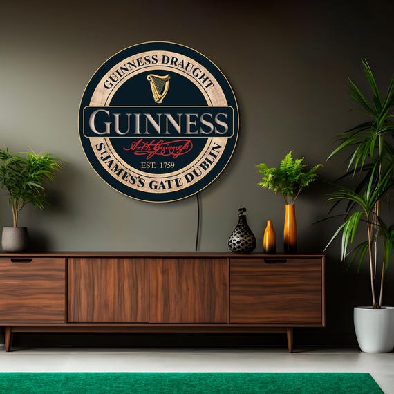 ギネスビール LED、ギネスネオンサイン、ギネスロゴ装飾、ギネスビール