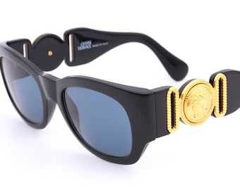 Vintage GIANNI VERSACE Mod. 413/A Col. 852 Sunglasses Black