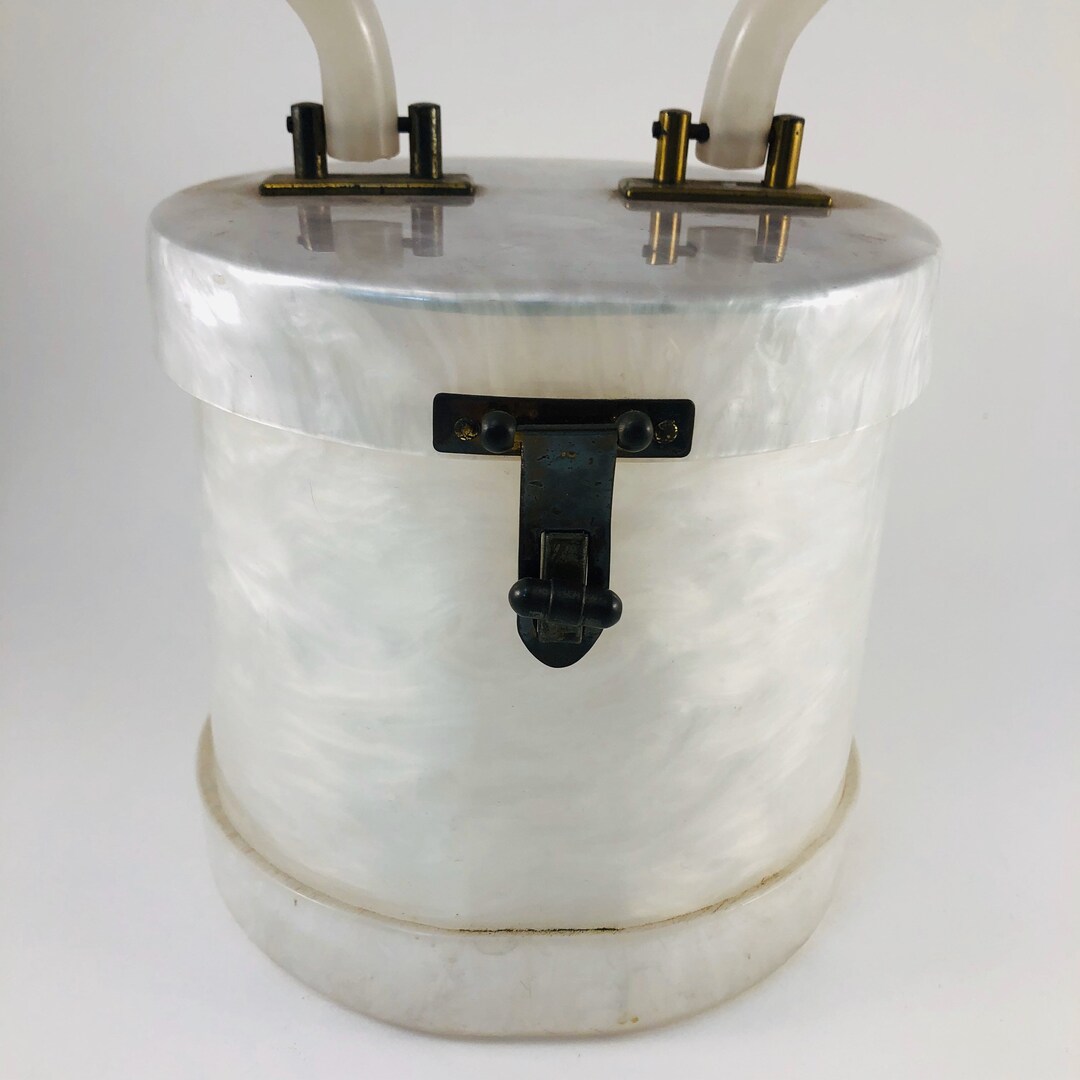 Vintage 1950s ルーサイトバッグ 乳白色マーブル USA Vintage 1950s