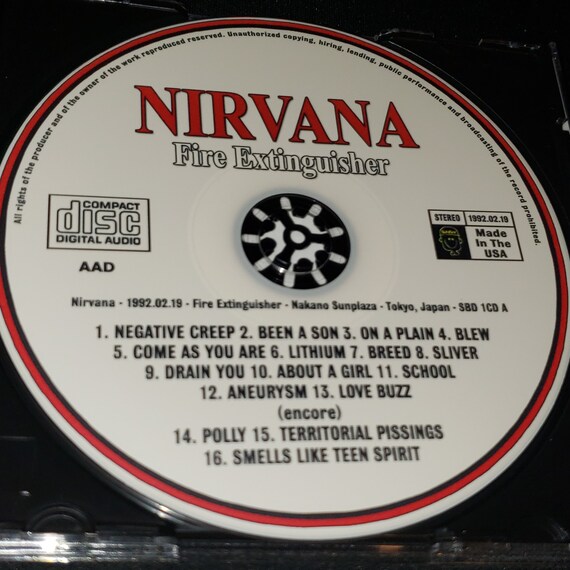 Nirvana Live 1 CD 1992 Fire Extinguisher in Tokyo Japan Kurt