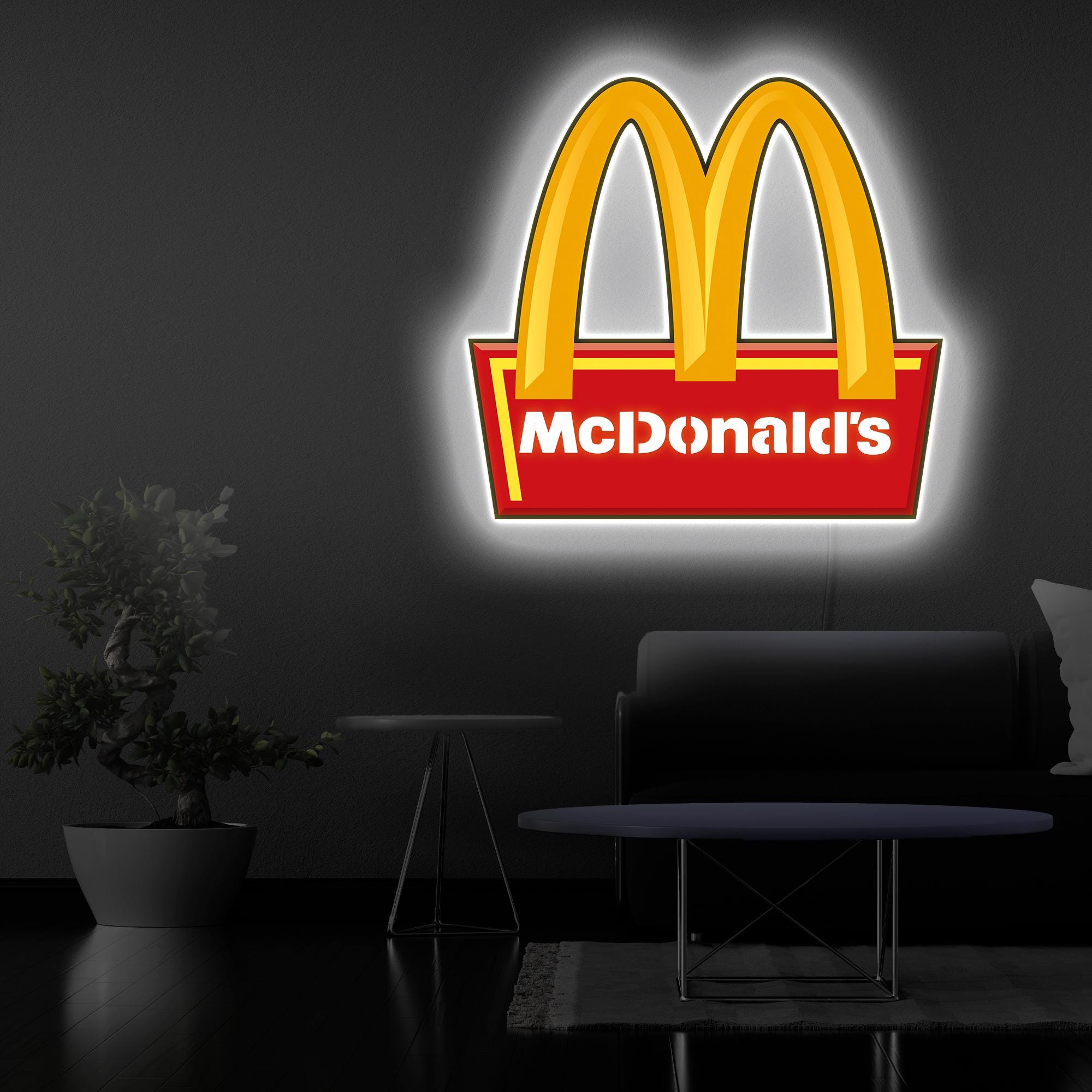 マクドナルドのネオンサイン、マクドナルドのLEDサイン、マクドナルド