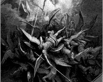ギュスターヴ・ドレ『失楽園』イラストポスター：ミルトン叙事詩アート