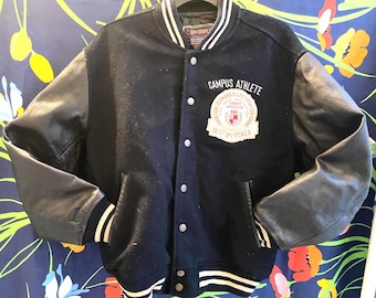 Vintage 90s Japan Varsity Jacket Vintage High School Fashion