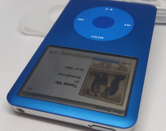 Apple iPod Classic - 第 7/6 世代、ブルー (3000 mAh バッテリー