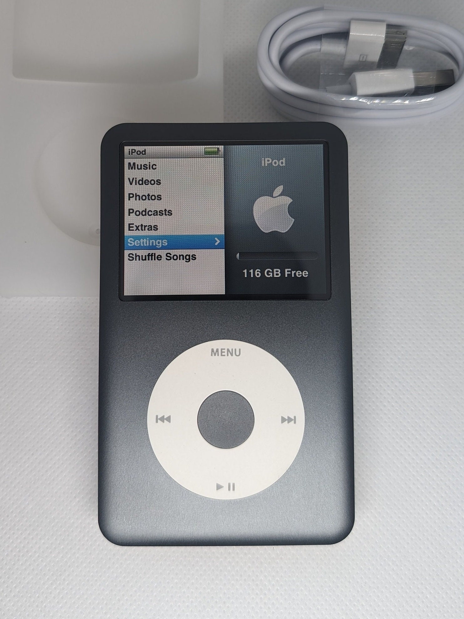 Apple Ipod Classic - 7th/6th Gen, Grey+white (3000mah Battery