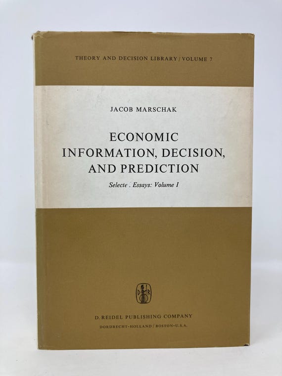 経済情報、意思決定、予測 ジェイコブ・マルシャック著 HC ハード